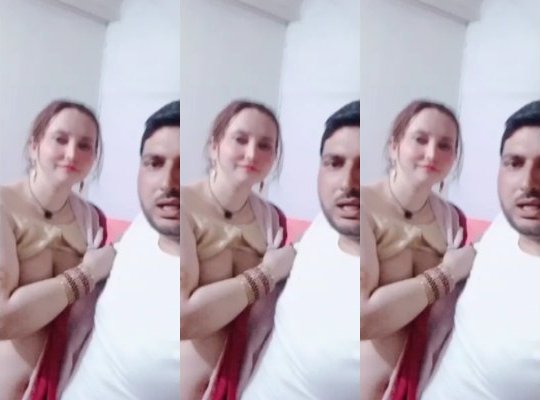 Newly wed guy showing her big boobs